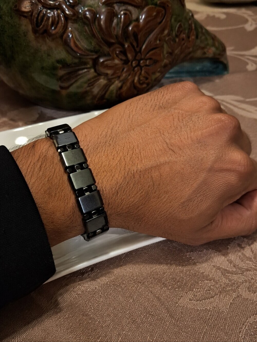 Hematite Tile Larger Balance Stretch Bracelet - Women Jewelry